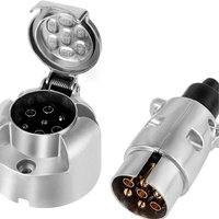 European Standard 7P Aluminum Alloy Plug Trailer RV Plug Socket Aluminum Alloy 7-core Pure Copper Plug