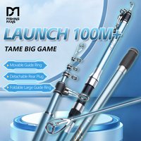 FISHINGFANS HUFENG 12FT 13FT 14FT 15FT SURF POLE Foldable Guide 80-150g Long Casting Surfcasting Fishing Rod