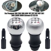 Aluminium Alloy 5 Speed Car Gear Shift Knob Lever for Peugeot 106 206 306 406 107 207 307 407 301 308 2008 3008 Citroen C2 C3 C4