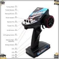 2.4GHZ 7CH Radio System Transmitter Receiver with Remote Control Upgrade Parts For RC Car SCY16101Pro MAX Q130 RC Boat Tank