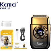 Kemei Professional Reciprocating Shaver Turbo High Speed Electric Foil Razor USB TYPE-C Gifts Men Bald Head Close Shave Trimmer