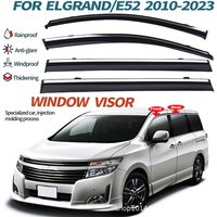 For Nissan Elgrand Rain Barrier Window Eyebrow Deflector Wind & Rain Deflectors No-Drill Design