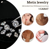 DColor VVS1 Moissanite Loose Stones 1CT/Pack with GRA Certificate 0.8-3mm Round Brilliant Cut for Rings Bracelets Tennis Jewelry