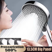 135MM Big Panel Supercharge Waterfall Shower Head 3 Modes High Pressure Large Flow Rainfall Bathroom Shower Faucet Accessories