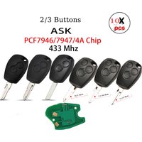 jingyuqin 10PS Remote Key PCF7946/pcf7947/4A Chip 434MHz For Renault Trafic Vivaro Primastar Movano Replacement Control Keyless
