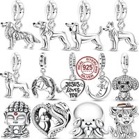 Charms Fit Original 925 Sterling Silver Beads Pet Dogs Horse Whale Charms For Bracelet Pendant Women Jewelry Gifts