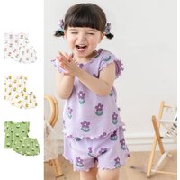 Pink Girl's Summer Thin Two-piece Set with Single Breasted Sleeveless Top and Casual Pants, New Children's Sets Kids Clothes