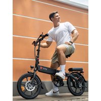 AliExpress NONE DYU A1F Pro 25Km/h Max Speed 16 Inch tire 250W Motor City Ebike 36V7.5Ah Battery Electric Bicycle Women's Commuter E-bike Front and rear disc brake Pure power, Power assist and pedal,Folding Electric