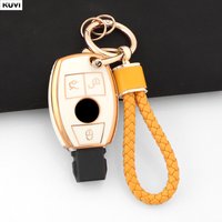 3 Buttons TPU Car Key Case Cover Fob Keychain For Mercedes Benz A B C E Class GLS GLA GLK GLC CLS CLA W204 W205 W212 W463 W176