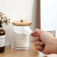 2PcsMakeup Organizer Round Clear AcrylicMakeup OrganizerMakeup Cotton Pad Swab Holder Cotton Pad Organizer Box Makeup Pads