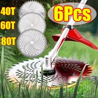 1-6Pcs Wholesale Lawn Mower Blade 40/60/80 Teeth Saw Blade Wood Brush Cutter Cutting Disc for Lawn Mower, Garden Weed Mower Part