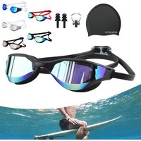 Professional Racing Swimming Goggles Set, Plating, Waterproof, UV Protection, Competition Anti-Fog Glasses, Outdoor Eyeglasses