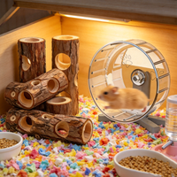 Hamster Tree Hollow Toy Fir Wood Stump Hideout Burrow Tunnel Cage Decor Chew Grinding Toy for Small Pet Syrian Hamster