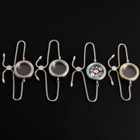 1Pc 30mm Crystal Glass Cremation Urn Locket Pendant Bracelet Round Memory Reliquary Photo Medaillon Men браслет Jewelry