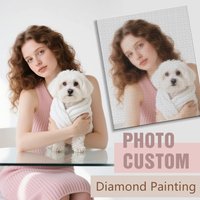RUOPOTY Customizable Diamond Mosaic With Your Own Photo Diamond Painting Full Square Round Decoration Living Room Holiday Gifts
