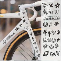 AliExpress NONE 1SET Black Graffiti Pattern Stickers Waterproof Vinyl Decals for Bike Car Motorcycle Helmet Decor