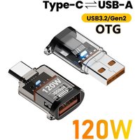 USB 3.2 To Type C Adapter OTG Fast Charging 120W 10GB High Speed Data Audio Transfer For iPhone For MacBook For iPad For Huawei