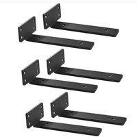 Replacement Heavy Duty Floating Shelf Brackets Metal Wall Mount Cast Iron Shelves Brackets Black Coated Shelve L Brackets