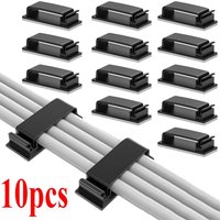 10pcs Cable Clips USB Cable Organizer Management Wire Holder Organizer Clamp Cable Organizer Self-adhesive Wire Clip Accessories