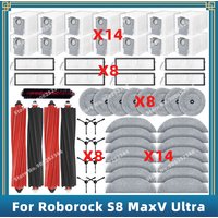 Compatible For Roborock S8 MaxV Ultra, S8 Max Ultra Replacement Parts Accessories Main Side Brush Hepa Filter Mop Cloth Dust Bag