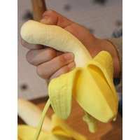 1pc Peeling Banana Squishy Toy, Realistic Stretchy Stress Relief Squeeze Ball, Novelty Fidget Toy