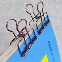2Pcs Brown Vintage Binder Clips, Retro Metal Paper Clamps for Junk Journaling & Scrapbooking, Antique Style Book Clips for Plann