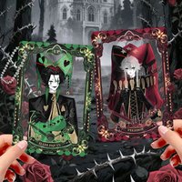 Game The Freak Circus Pierrot Harlequin Cosplay Card Acrylic Transparent Cards Pendant Accessories Decoration Ornament Props