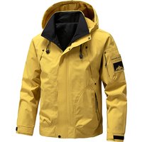 2026 Spring Waterproof Hooded Jacket Men Outdoor Softshell Zip Up Windbreaker Jackets Hiking Camping Coat Autumn Thin Overcoat