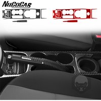 For Ford Fiesta 2011-2019 Carbon Fiber Central water cup holder Panel Trim Cover Car Interior Accessories Decorative Stickers