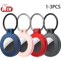 1-3PCS For Apple AirTag Keychain Holder, Carbon Fiber Texture Protective Case with Secure Lock Buckle, for Keys, Bags, Pets