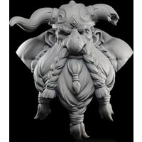 60mm Scale Diecast Resin Bust Model Kit Horned Dwarf Warrior Statue Unpainted No Base