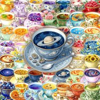 50/100PCS Cartoon Tea Cup PET Transparent Beverage Stickers Phone Computer Decoration Water Cup Waterproof Stickers