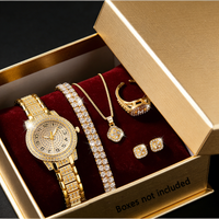 Montre de luxe pour femmes en or, montre-bracelet à quartz avec diamants, élégante montre-bracelet pour femmes, ensemble de montres Reloj Mujer