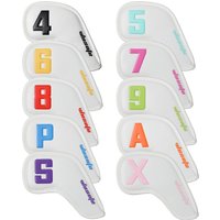 10Pcs Golf Iron Head Covers Colorful Number Design PU Leather Durable Wear Resistant Extended Full Protection Golf Club Cover