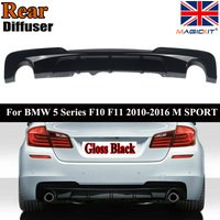 FOR BMW 5 SERIES F10 REAR DIFFUSER PERFORMANCE STYLE GLOSS BLACK 2010-17 M SPORT