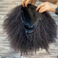 Afro Kinky Curly Half Wigs 100% Human Hair Half Wigs 250% High Density Glueless Wigs Afro Kinky No Lace Wigs HairUGo