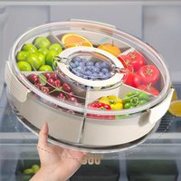 5-Compartment Food Storage Dried Fruit Snack Plate Protatable Storage Container Snack And Vegetable Tray With Lid And Hand