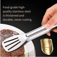 Thickened Stainless Steel Food Clip, Heat Resistant Kitchen Tongs for Bread, Steak & Barbecue