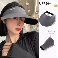 Women's Wide Brim Sun Visor Hat UPF50+ UV Protection Foldable Summer Beach Cap Large Brim Empty Top Anti-UV Lightweight Outdoor