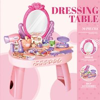 28/30PC Simulation Makeup Dressing Table Children's Play House Toy Girl DIY Table Stickers Princess Pretending Toy Gift For Kids