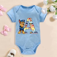 Paw Patrol Baby Bodysuit Clothes Cartoon Letter A-Z Printing Cotton Jumpsuit Boys Girls Summer Cute Bodysuits Kids Clothes Gifts