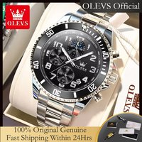 OLEVS 2926 Man Watch Chronograph Moon Phase Auto Date Original Luxury Top Brand Quartz Watches for Men Steel Strap Men's Watches