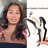 1/3pcs Women Square Glasses Headband Coloful Invisible Fixed Hair Clips Wave Curly Hair Ties Temples Headband Accessories