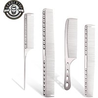 4PC Professional Hair Combs Aluminum Barber Hair Cutting Brush Anti-static Pro Salon Hairdressing Hair Care Styling Tools