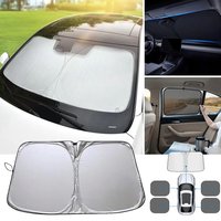Car Windshield Sun Shade Foldable Silver Coating Front Window Sun Visor UV Protection Heat Insulation Universal Car Sun Cover
