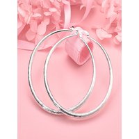 925 Sterling Silver 68mm Exquisite Round Pattern Large Earrings for Women Fashion Party Favors Jewelry Wedding Accessories
