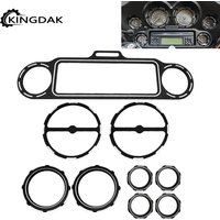 Motorcycle 9 PCS Stereo Accent Speedometer Speaker Trim Ring Set For Harley Electra Street Glide Ultra Classic Models 1996-2013