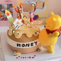 Winnied Pooes Birthday Party Cake Decoration Piderweb pvc Ornaments Cake Topper For Kild Baby Shower Decor Supplies Gifts