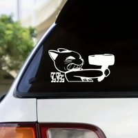 Turbo Granny Anime Decal Sticker - Lucky Cat with Headphones & Microphone Design, Durable Vinyl for Cars, Laptops, Motorcycles,