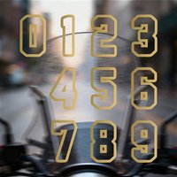 AliExpress NONE 1PC Gold Car Number 0-9 Sticker for Auto Front Windows Trunk Door Motocycle Fairing Fender Helmet Fuel Tank Bicycle Vinyl Decals